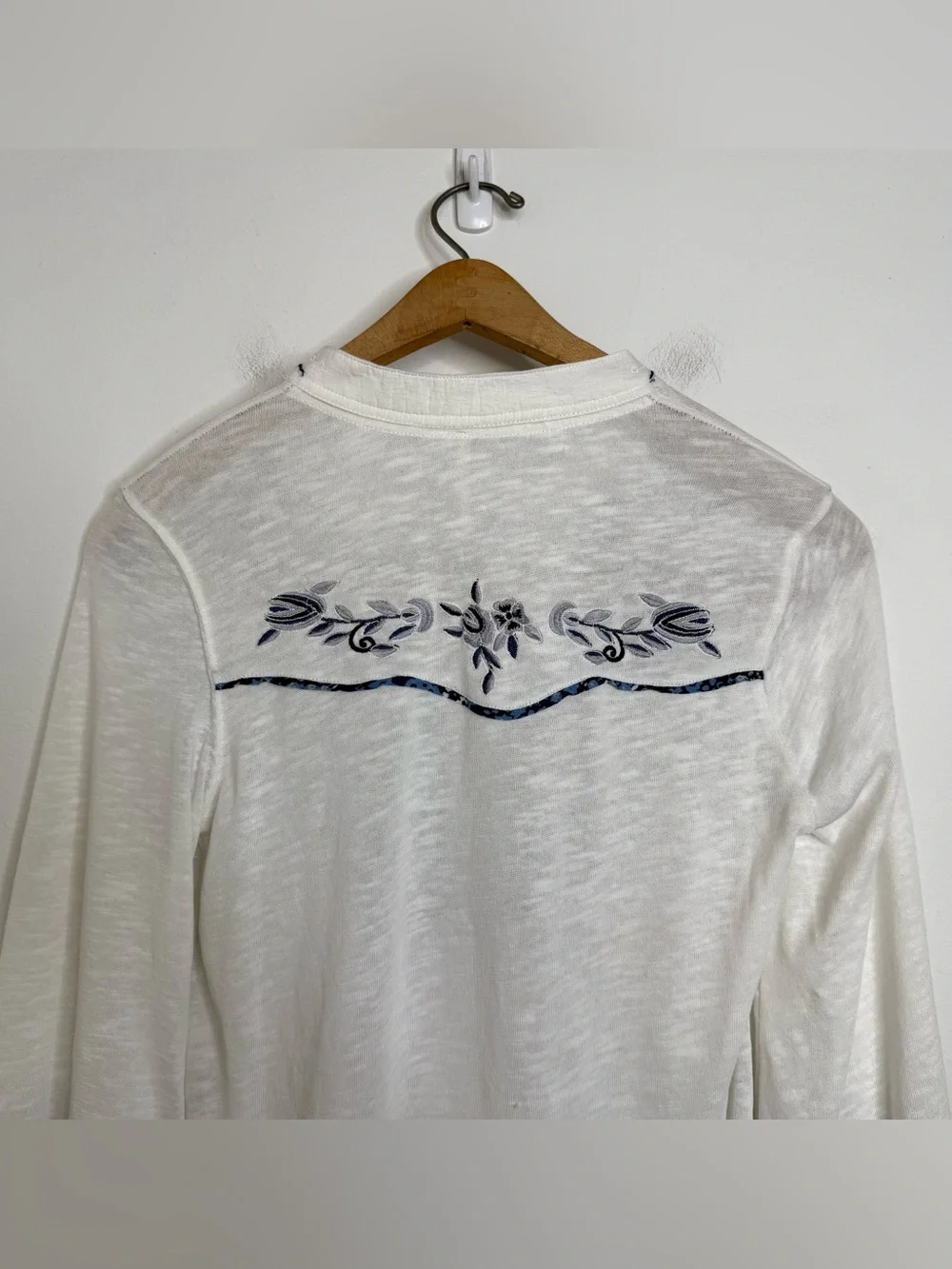 Free People Sundance Kid Henley Floral Embroidered Blouse Pearl Snap S Western